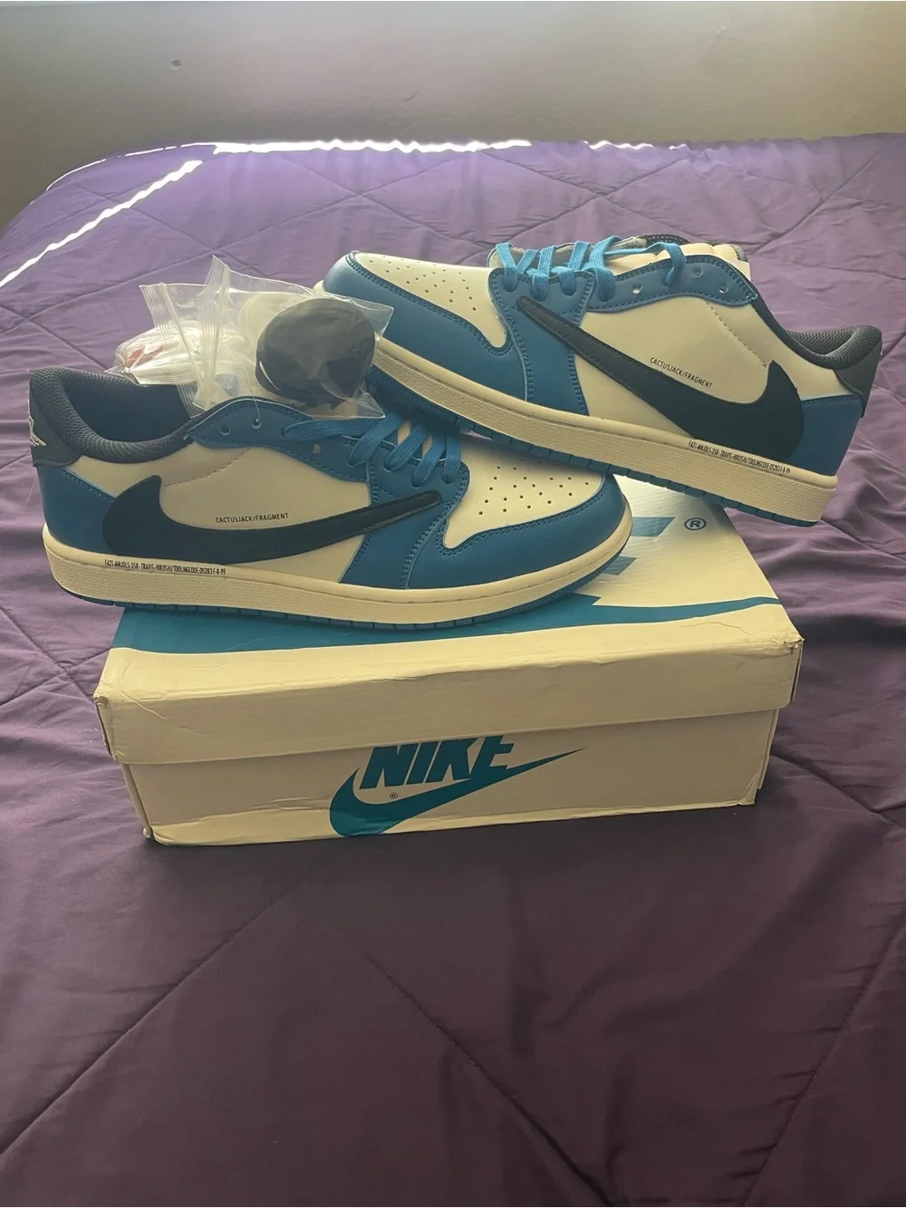 Cactus Jack by Travis Scott Men’s Low-Top Sneakers in Blue/White/Black